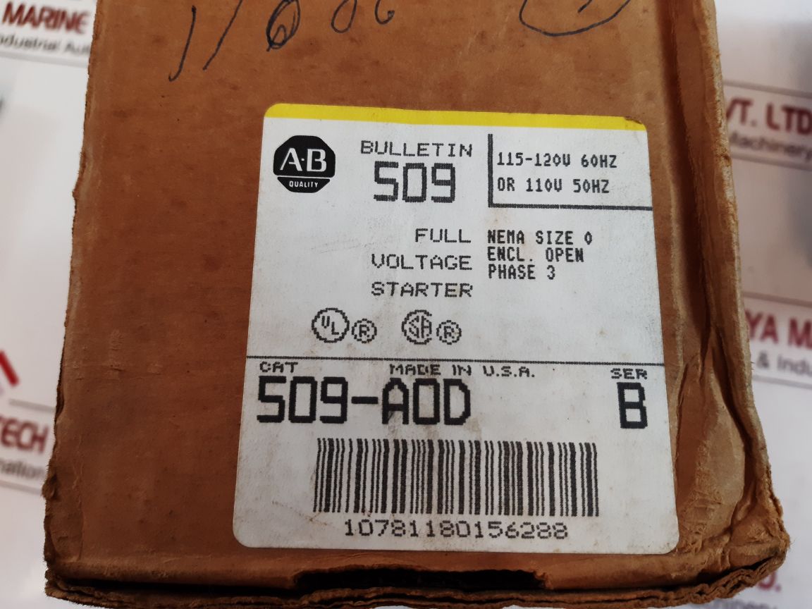 Allen-bradley 509-a0d ser.b motor starter