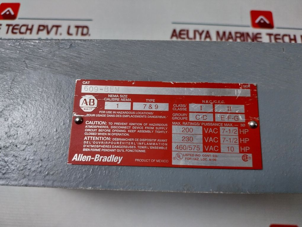 Allen-bradley 609-bew Manual Starting Switch (Metal Body Only)