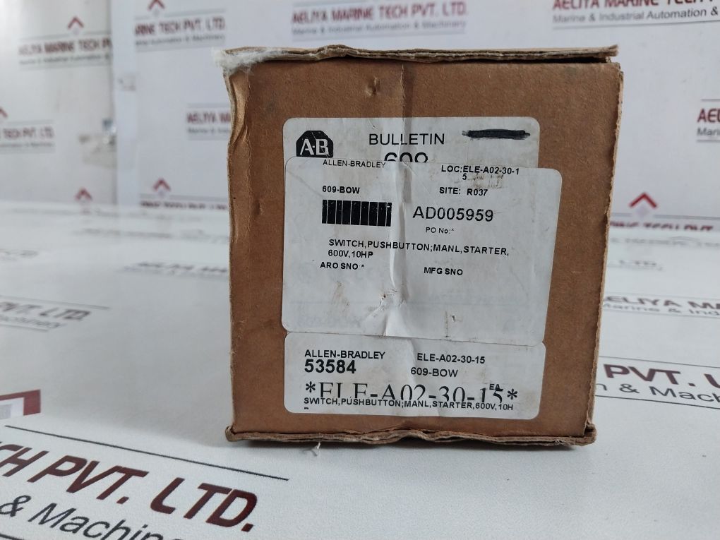 Allen-bradley 609-bow Ser: G Manual Start Push Button Control