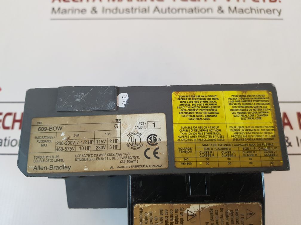 Allen-bradley 609-bow Manual Stop/Start Push Button Control