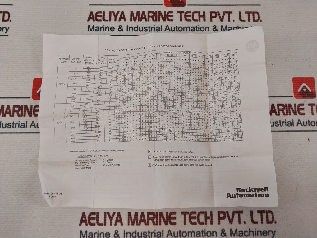 Allen-bradley 800H-jr2 Selector Switch 3 Position