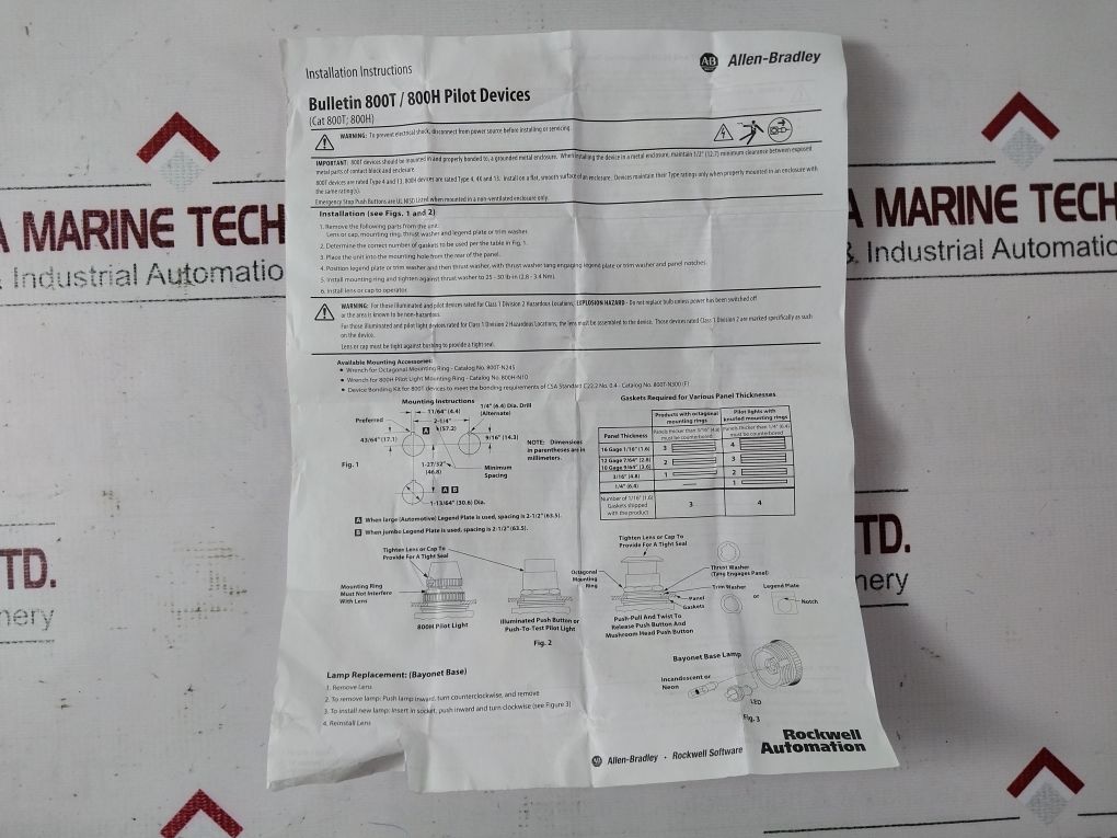 Allen-bradley 800T-fxq24Ra1 Push Button Switch