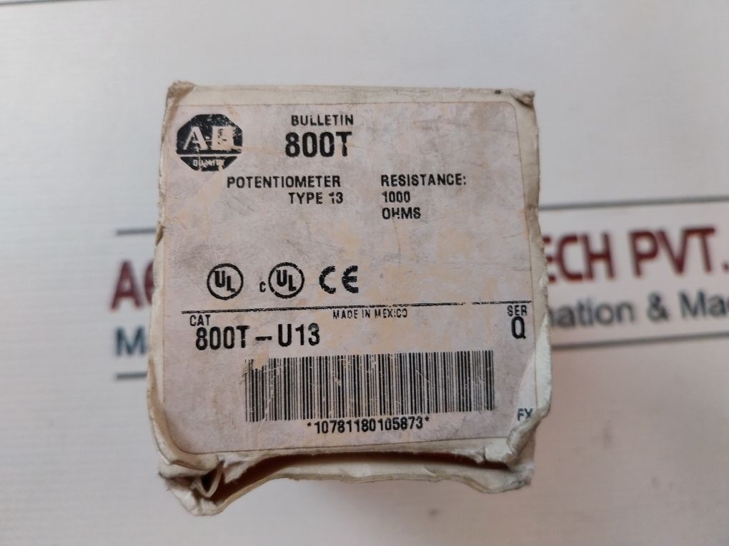 Allen-bradley 800T-u13 Potentiometer Bulletin 800T 300V