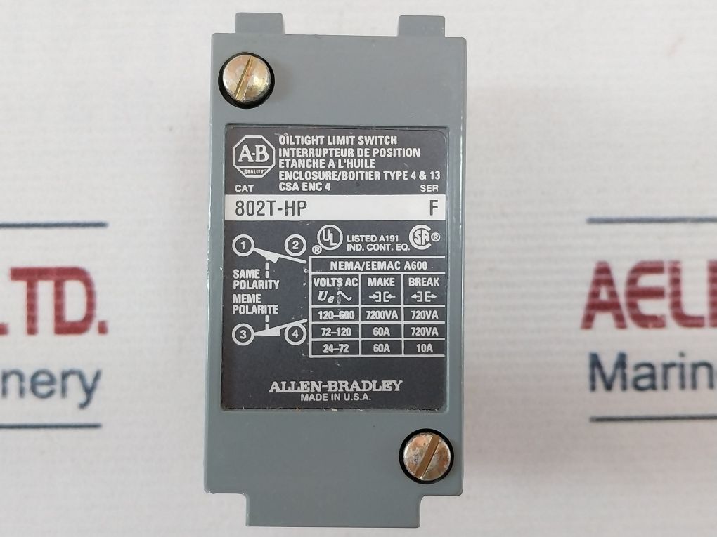 Allen-bradley 802T-hp Oiltight Limit Switch – Aeliya Marine Tech