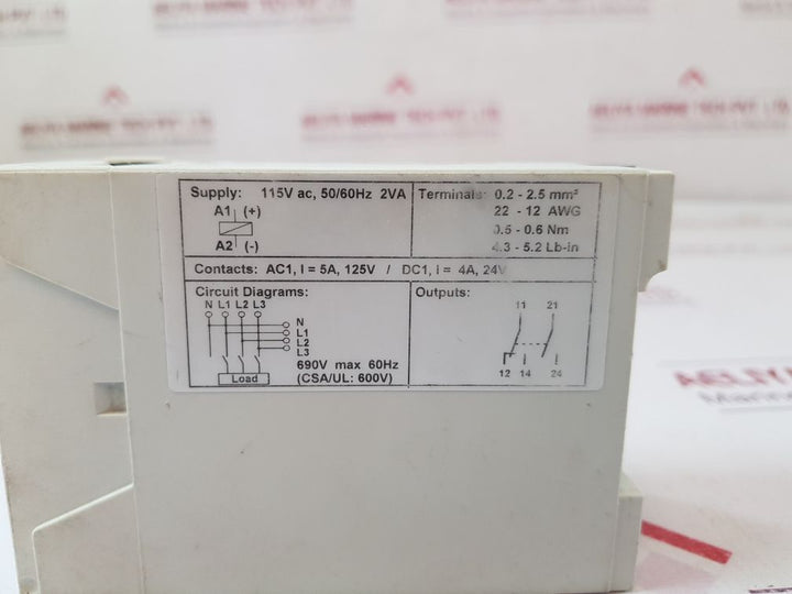 Allen-bradley 813S-e2Cd60 Ser A Phase Monitor 115V Ac
