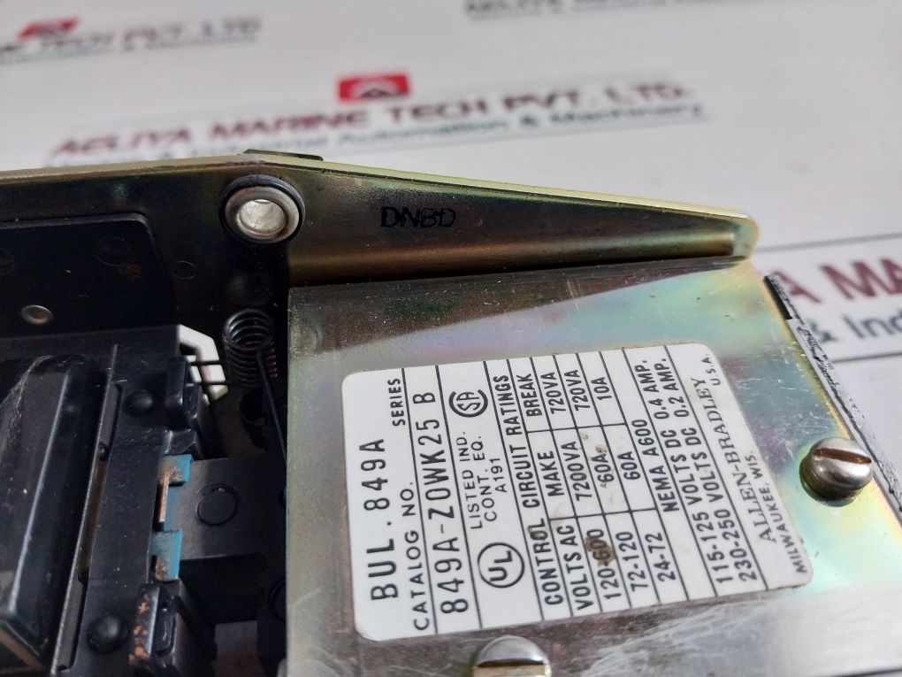 Allen-bradley 849A-zowk25 Ac Pneumatic Timing Relay