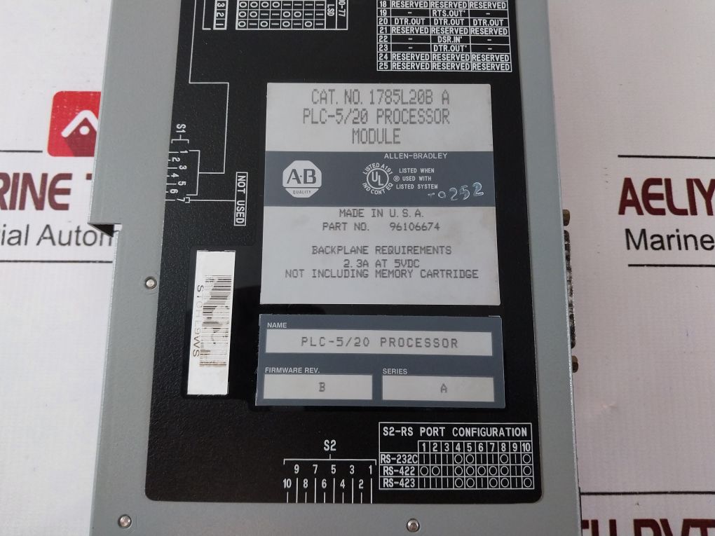 Allen-bradley 1785L20B A Series:A Plc-5/20 Processor Module 96106674