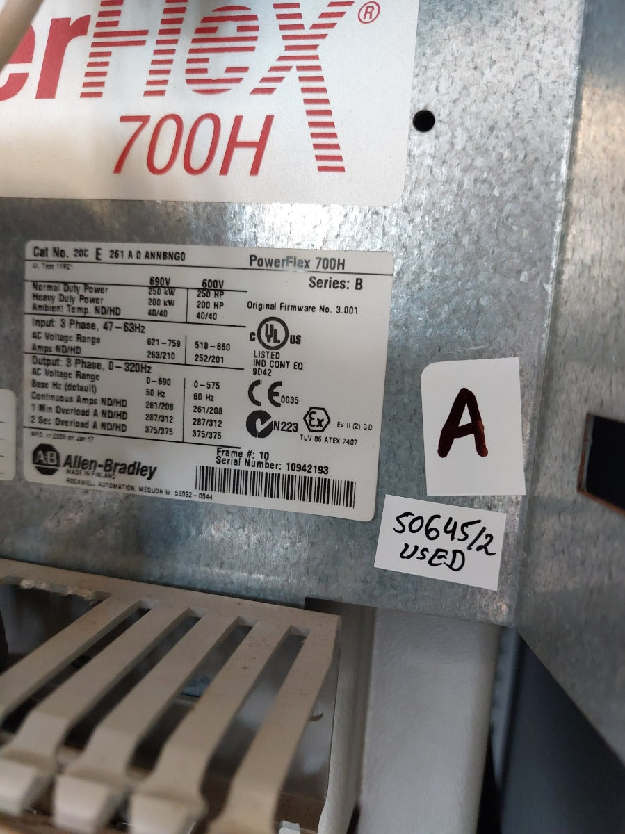 Allen-bradley Powerflex 700H 20Ce261A0Annbng0 Frequency Inverter Drive Supply