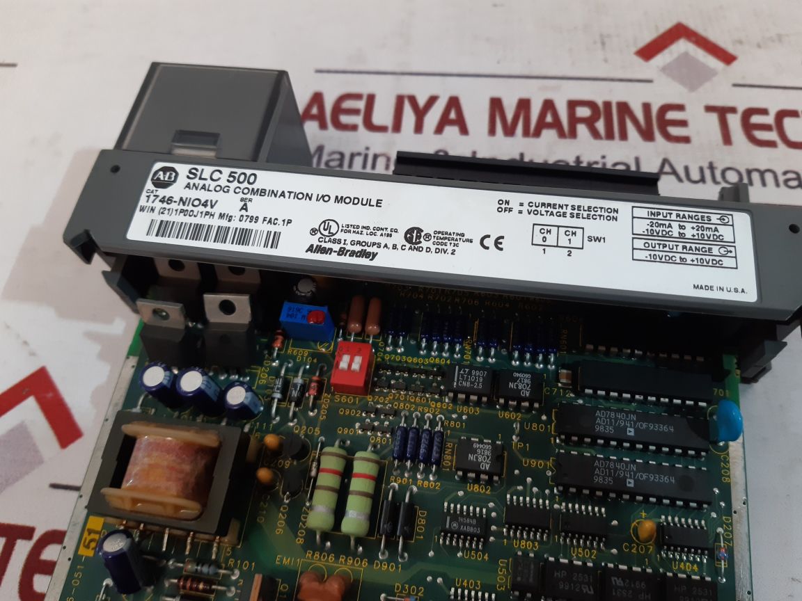 Allen-bradley Slc 500 Analog Combination I/O Module 1746-nio4V