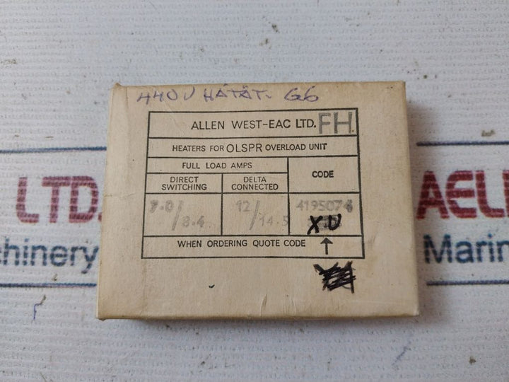 Lot Of 3x Allen West-eac 4195074 Heaters For Olspr Overload Unit
