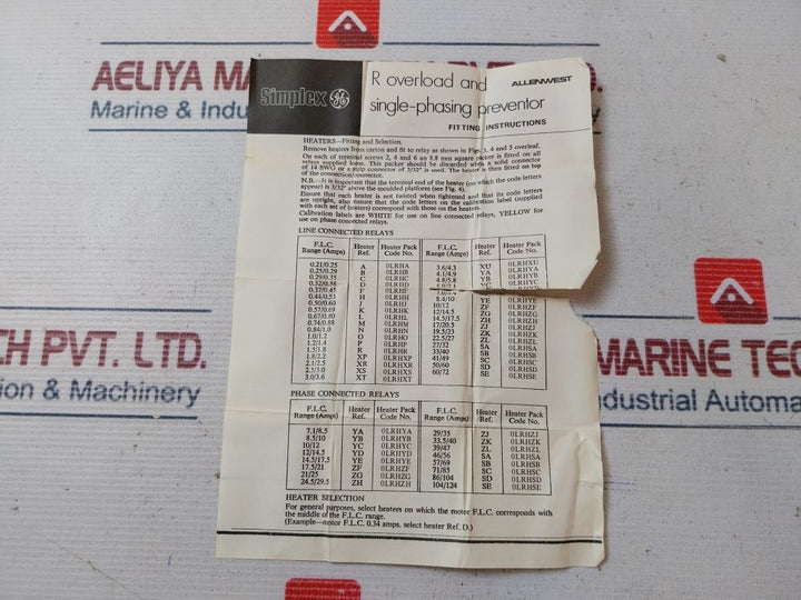 Lot Of 3X Allen West-eac Olrhsa Heater Pack For Overload Relay