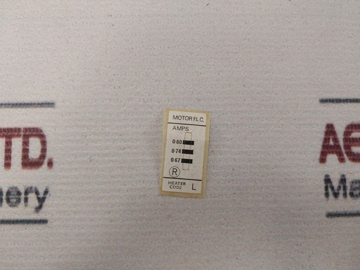 Lot Of 3X Allenwest 0.67-0.80 Amps Overload Relay Heater Pack