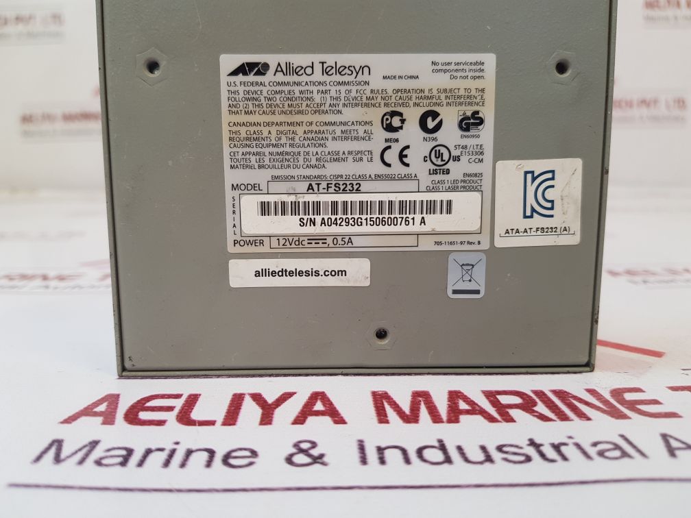 Allied Telesis At-fs232 2-port Fast Ethernet SpeedMedia Converting Switch
