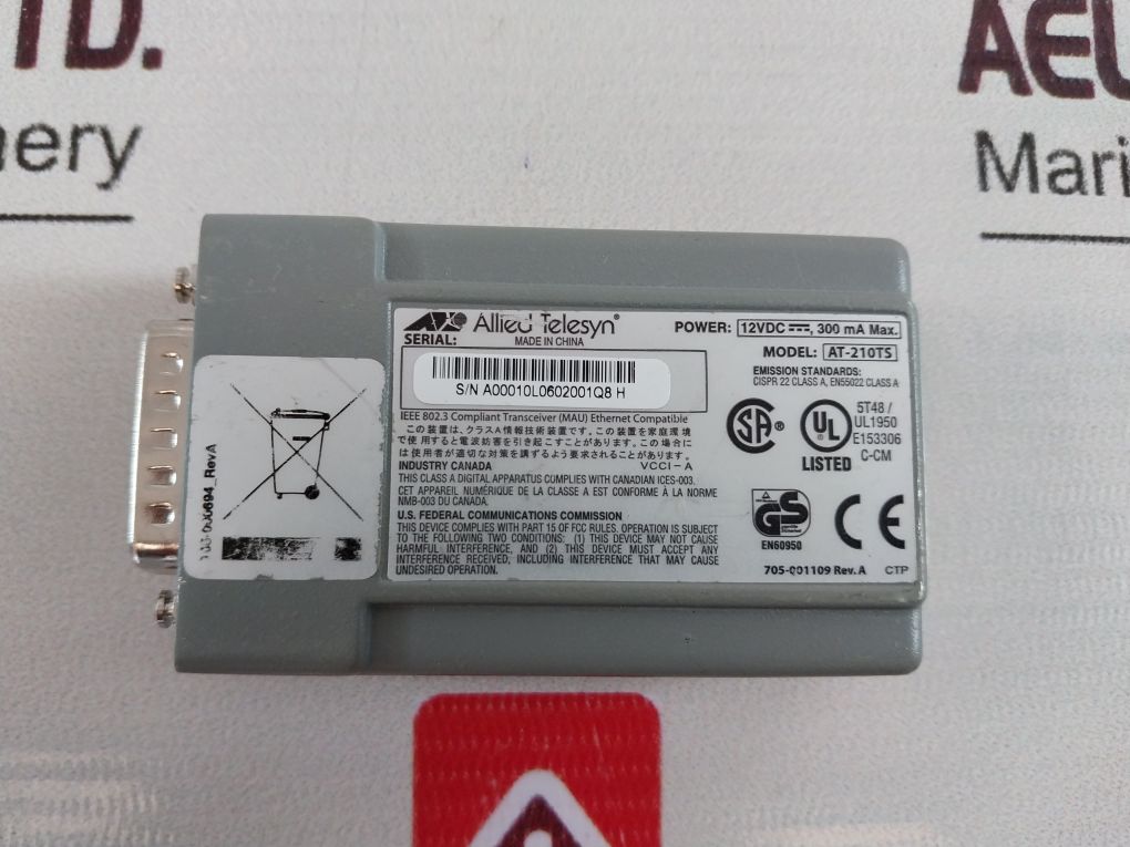 Allied Telesyn At-210Ts Centrecom Twisted Pair Transceiver Ieee 802.3 10