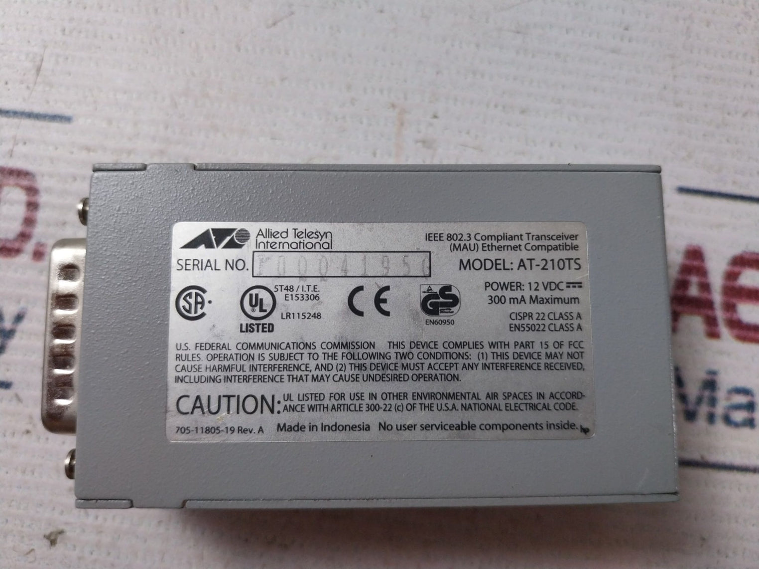 Allied Telesyn At-210Ts Twisted Pair Transceiver