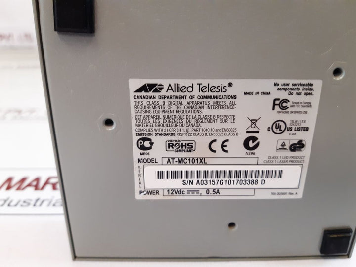 Allied Telesyn At-mc101Xl Fast Ethernet Media Converter 705-003691 Rev.A
