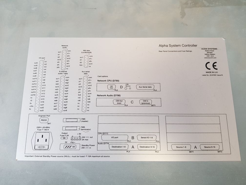 Audix Systems 570.002.013 Alpha System Controller
