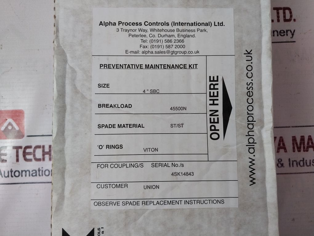 Alpha Process Controls 45500N Preventative Maintenance Kit