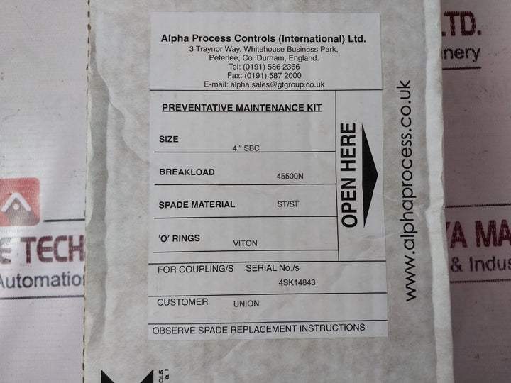 Alpha Process Controls 45500N Preventative Maintenance Kit