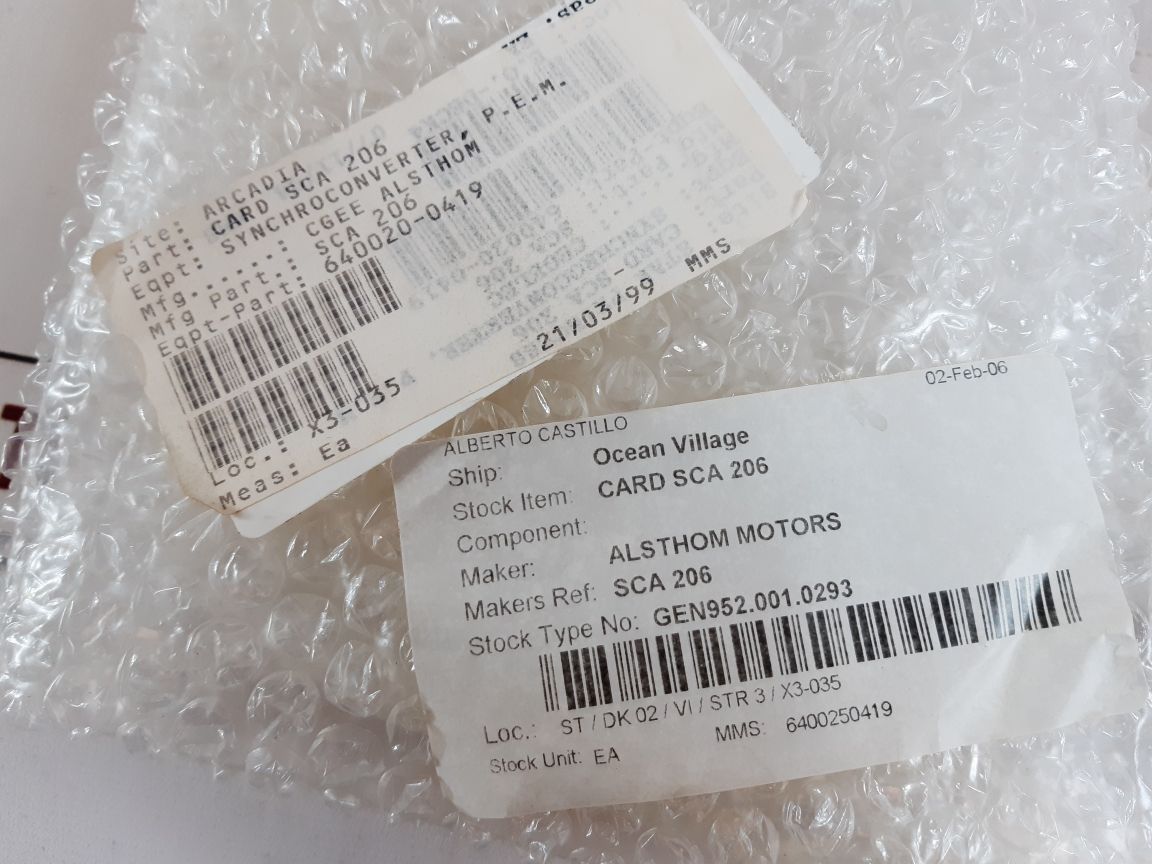 Alsthom 50.723206B Card Sca 206