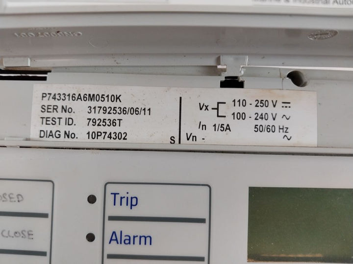 Alstom Micom P743 Generator Protection Numerical Relay P743316A6M0510K