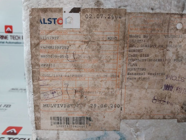 Alstom Vajhm23Bf22D Tripping Relay