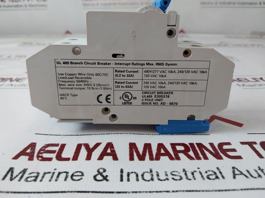 Altech C10 480Y/277 Vac Circuit Breaker 2 Pole Unit