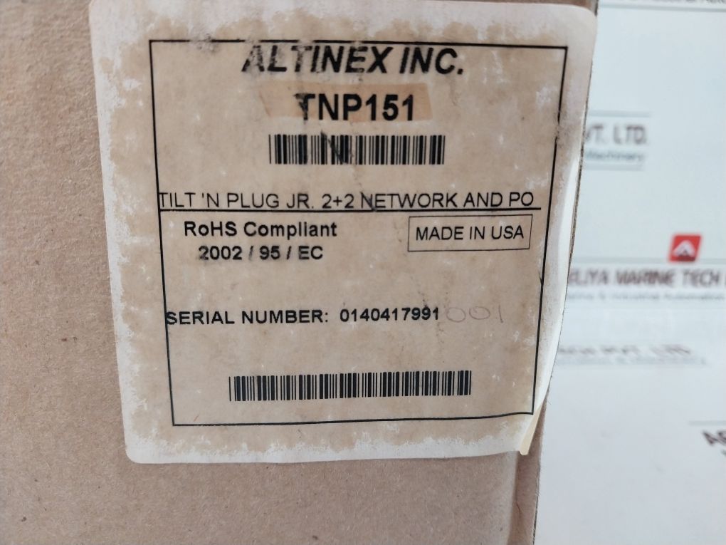 Altinex Tnp151 2+2 Network And Po Tilt ‘N Plug Jr. Interconnect Box