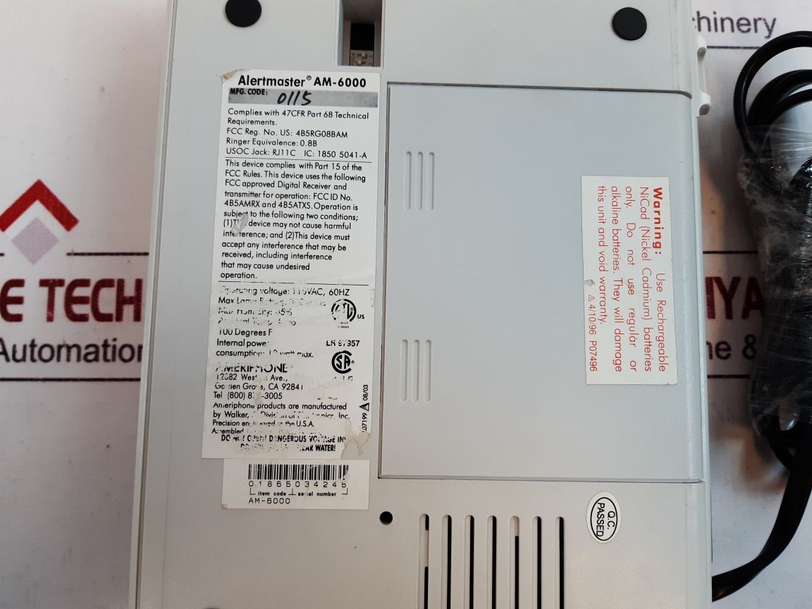 Ameriphone Am-6000 Alertmaster Remote Receiver