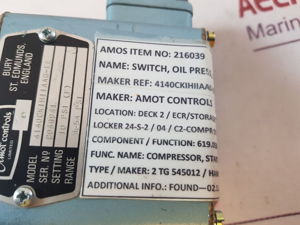 Amot controls 4140ck1h11aa0-ee pressure switch