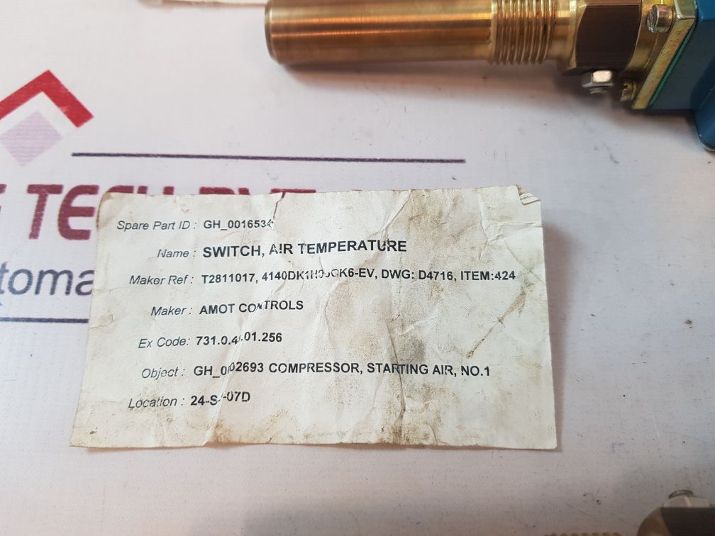 Amot Controls 4140Dk1H00Ck6-ee Air Temperature Switch