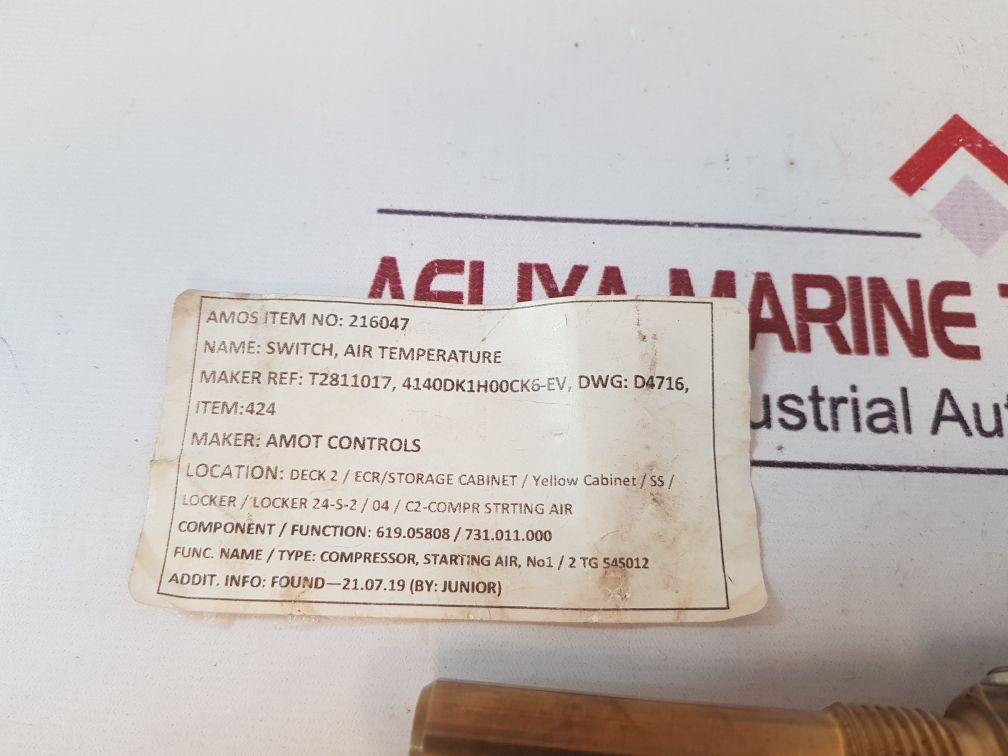 Amot Controls 4140Dk1H00Ck6-ee Air Temperature Switch