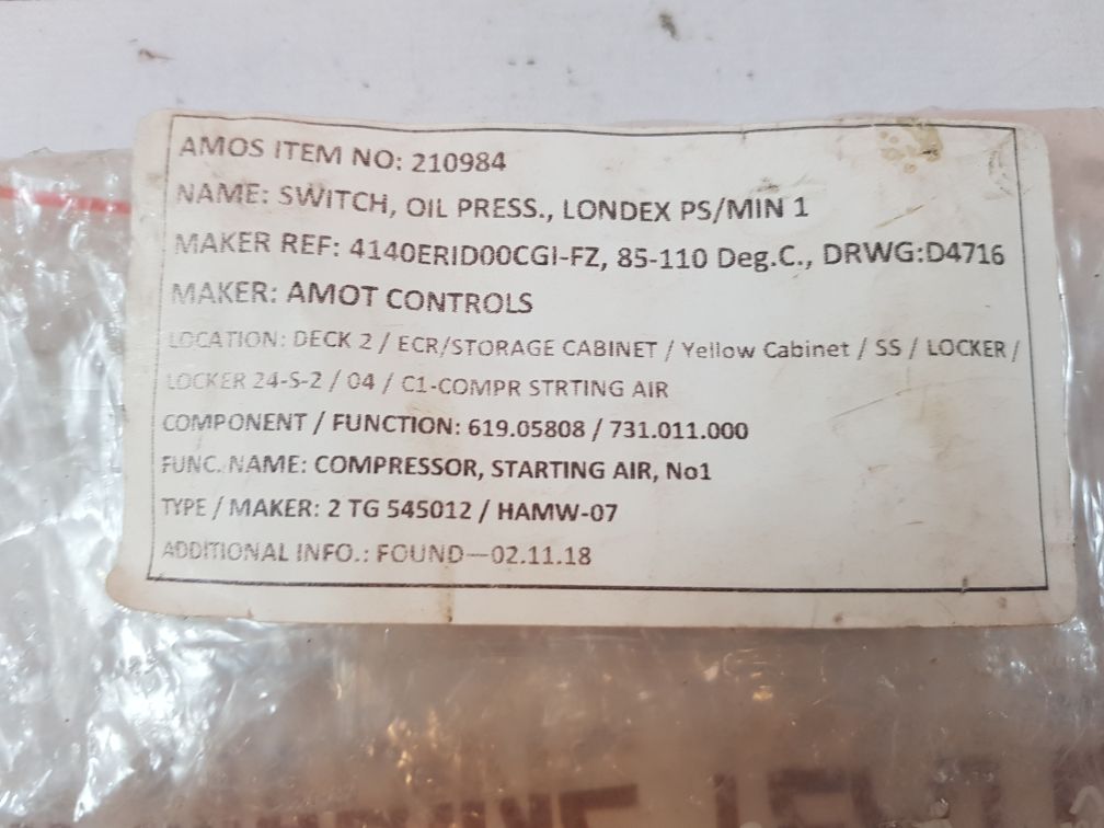 Amot controls 4140er1d00cg1-fz temperature switch