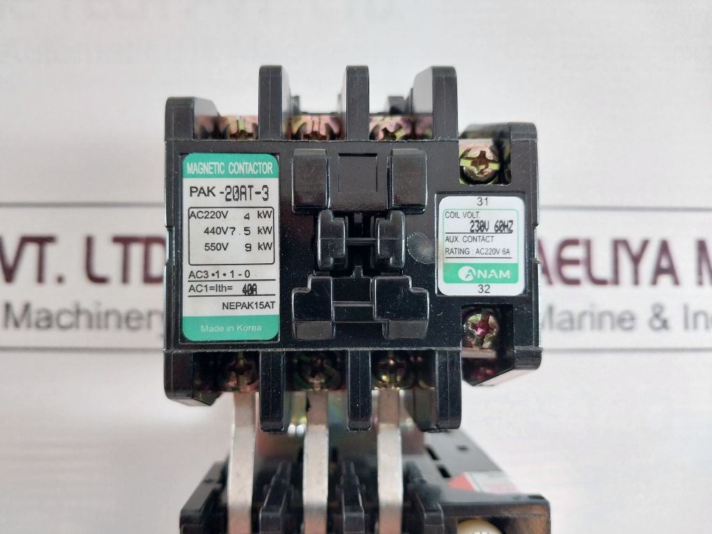 Anam Pak-20At-3 Thermal Overload Relay Ac220V 4 Kw
