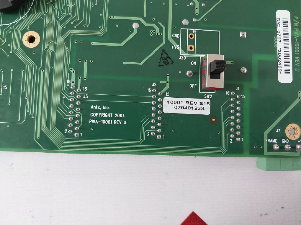 Antx Pwa-10001 Rev. U Pcb Card 070401233