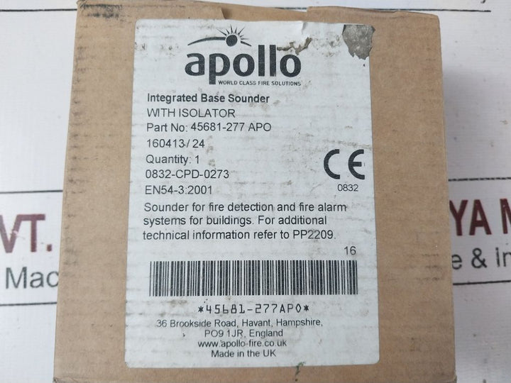 Apollo 45681-277Apo Integrated Base Sounder With Isolator