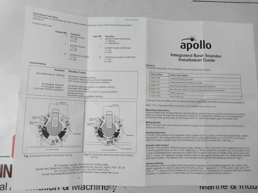 Apollo 45681-277Apo Integrated Base Sounder With Isolator