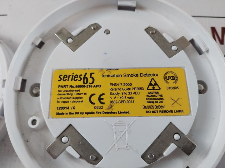 Apollo 55000-216 Apo Ionisation Smoke Detector 9 To 33 Vdc