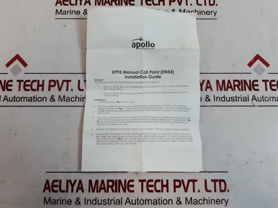 Apollo 55100-905 Apo Manual Call Point
