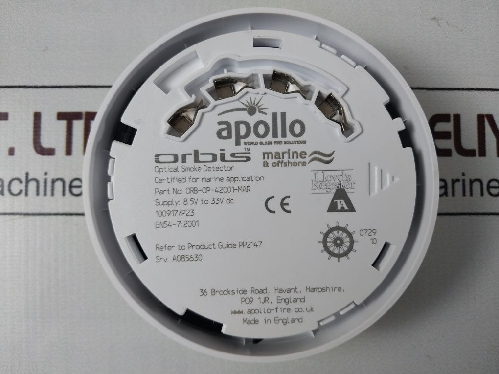 Apollo Orb-op-42001-mar Optical Smoke Detector With Base 100917/P23