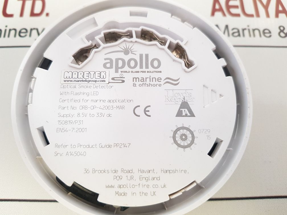 Apollo Orb-op-42003-mar Optical Smoke Detector Flashing Led