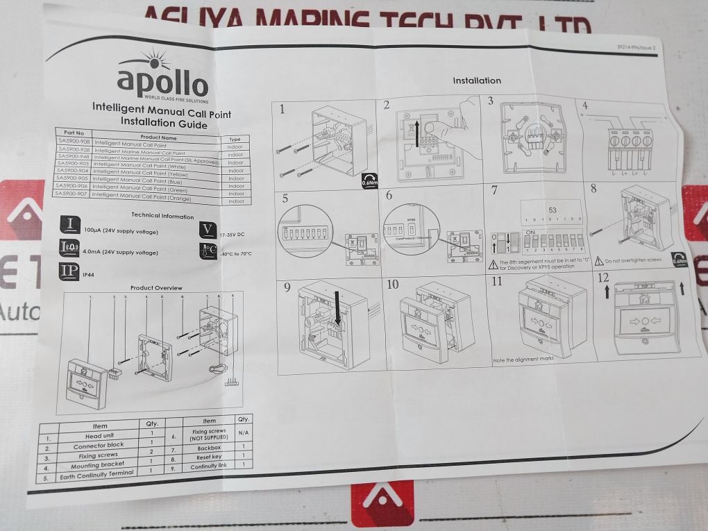Apollo Sa5900-908Apo Intelligent Manual Call Point