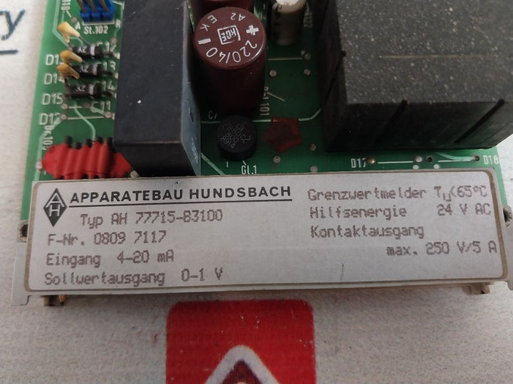 Apparatebau Hundsbach Ah 77715-b3100 Limit Value Detector 24V Ac