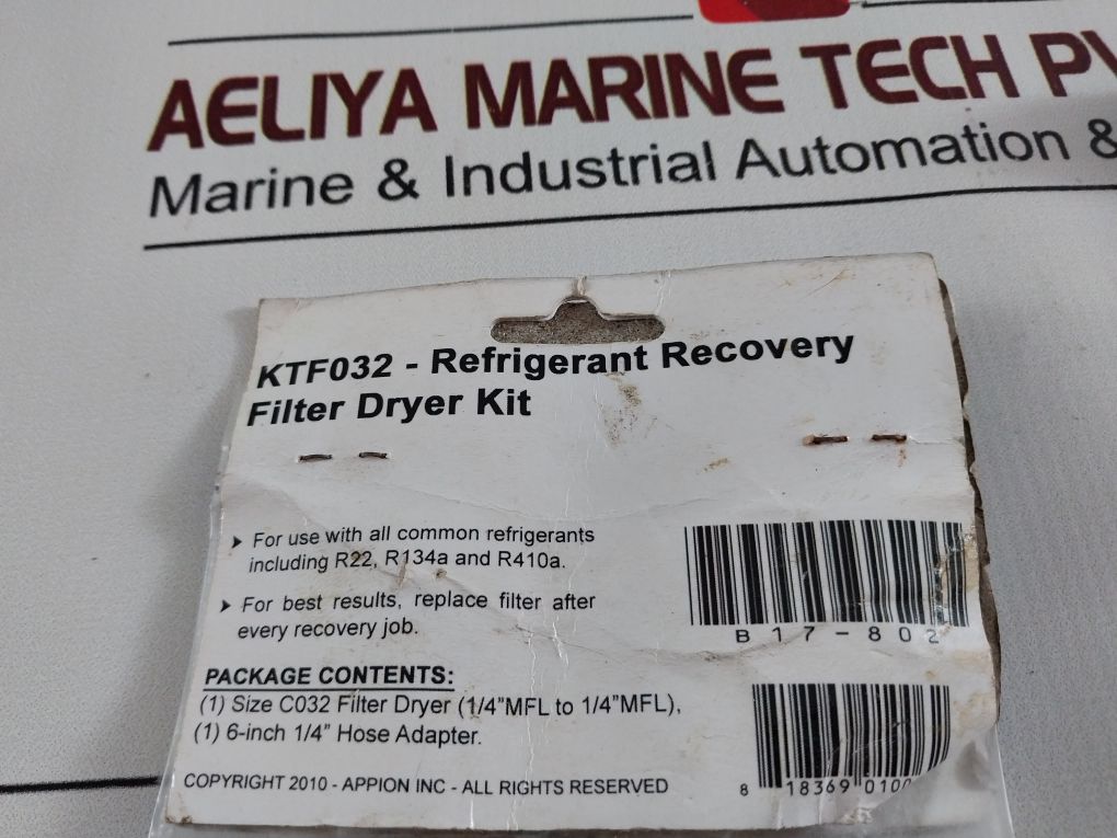 Appion Fdt032 Refrigerant Recovery Filter Dryer Kit