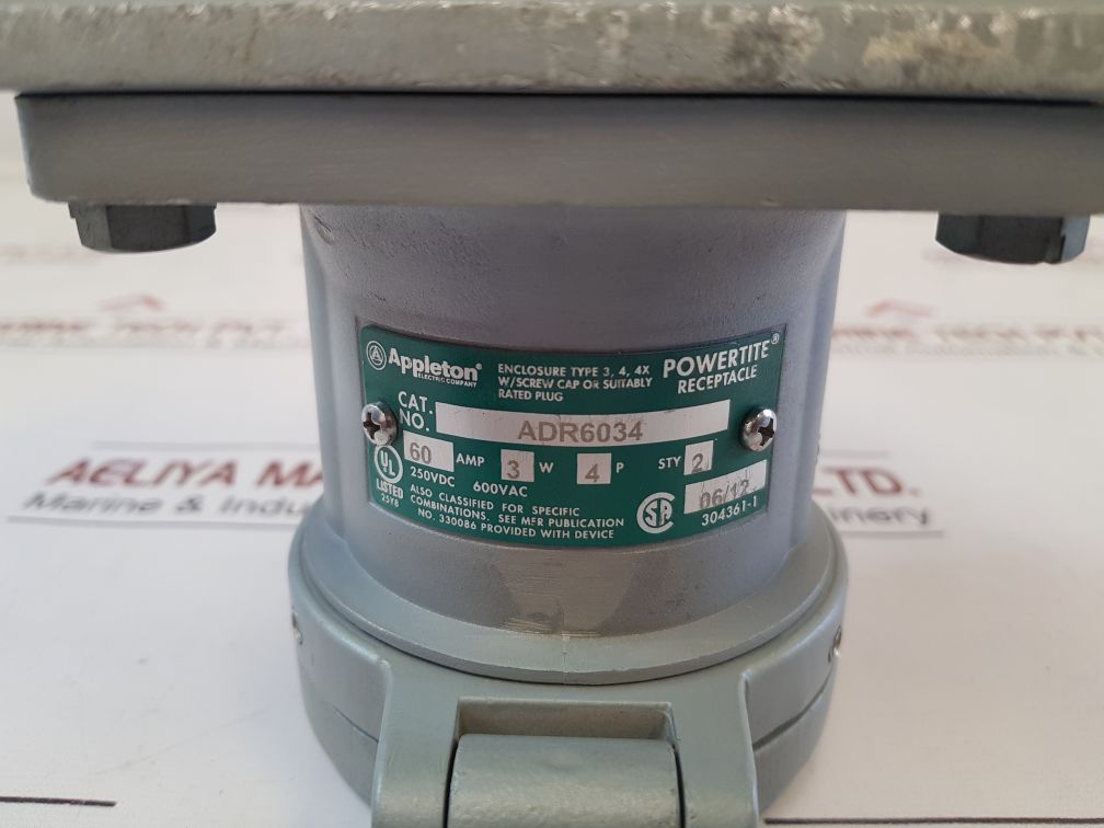 Appleton Adr6034 Powertite Receptacle