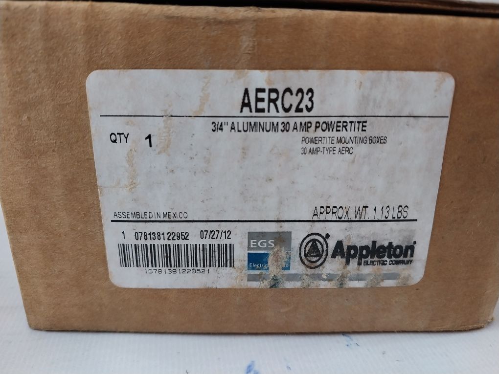 Appleton Aerc23 Aluminum Mounting Box