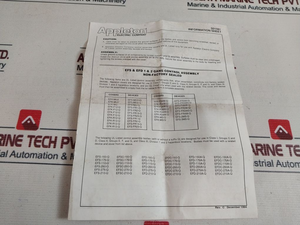 Appleton Efdc275-nl-q Control Assembly Body