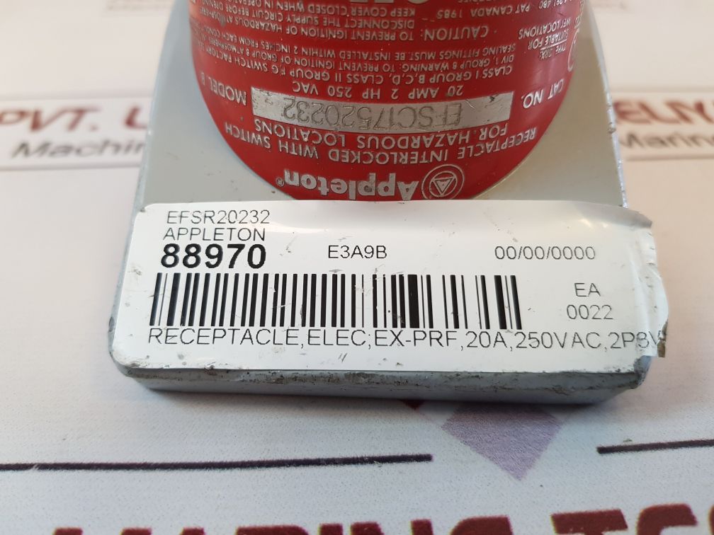 Appleton Efsc17520232 Receptacle Interlocked With Switch
