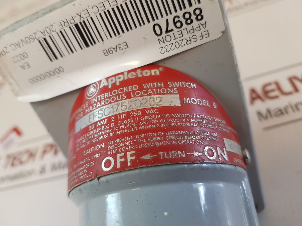 Appleton Efsc17520232 Receptacle Interlocked With Switch
