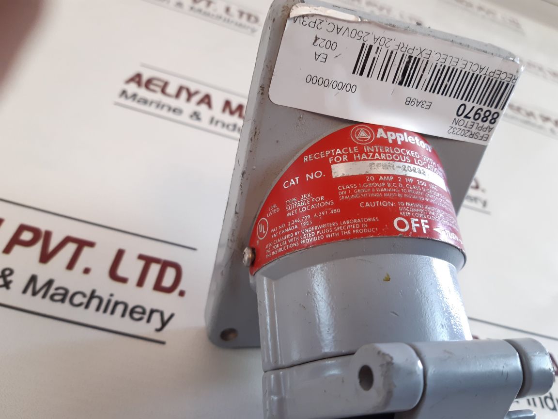 Appleton Efsr-20232 Receptacle Interlocked With Switch